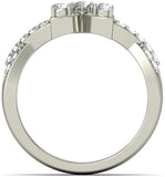 BlueStone The Morning Glory Band White Gold Diamond 18 K Ring