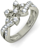 BlueStone The Morning Glory Band White Gold Diamond 18 K Ring