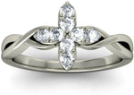 BlueStone The Aster White Gold Diamond 18 K Ring