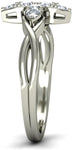 BlueStone The Aster White Gold Diamond 18 K Ring