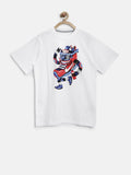 Nike Graphic Print Boy's Round Neck White T-Shirt
