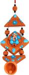 Adaa Terracotta Hand Painted Wall Hanging Ganesha (Blue) Showpiece  -  22 cm
