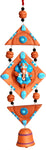 Adaa Terracotta Hand Painted Wall Hanging Ganesha (Blue) Showpiece  -  22 cm