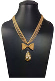 Hotpiper Beautiful Golden Crystal Yellow Gold Plated Acrylic Necklace