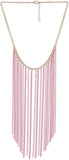 Fayon Neon Pink Tassel Alloy Necklace