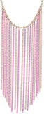 Fayon Neon Pink Tassel Alloy Necklace