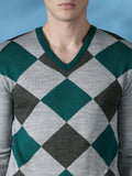 Mast & Harbour Self Design V-neck Casual Men's Sweater