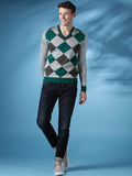 Mast & Harbour Self Design V-neck Casual Men's Sweater