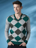 Mast & Harbour Self Design V-neck Casual Men's Sweater