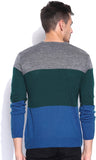 Mast & Harbour Striped Round Neck Casual Men's Sweater