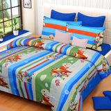 Ruhi's Creations Polyester Silk Blend Cartoon King sized Double Bedsheet