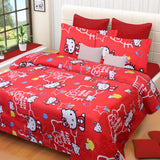 Ruhi's Creations Polyester Silk Blend Cartoon King sized Double Bedsheet