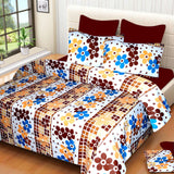 Ruhi's Creations Cotton Floral King sized Double Bedsheet