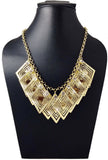 Hotpiper Designer Golden Cubic Zirconia Yellow Gold Plated Acrylic Necklace