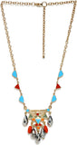 DressBerry Crystal Enamel Plated Metal Necklace
