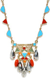 DressBerry Crystal Enamel Plated Metal Necklace