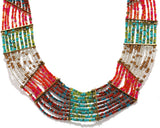 DressBerry Crystal Enamel Plated Metal Necklace