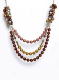 Galz4ever Three String multi pearl Alloy Necklace