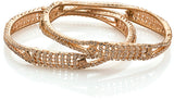 Voylla Alloy Cubic Zirconia Yellow Gold Bangle Set