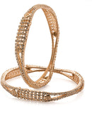 Voylla Alloy Cubic Zirconia Yellow Gold Bangle Set