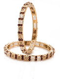 Voylla Alloy Cubic Zirconia Yellow Gold Bangle Set