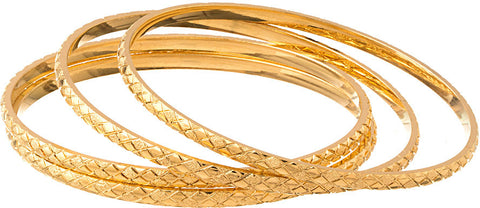 Voylla Alloy Zircon Yellow Gold Bangle Set