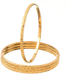 Voylla Alloy Zircon Yellow Gold Bangle Set