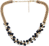 Voylla Artifictial Beaded Plain Pearl Yellow Gold Plated Alloy Necklace