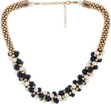 Voylla Artifictial Beaded Plain Pearl Yellow Gold Plated Alloy Necklace
