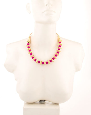 Voylla Artifictial Beaded Plain Yellow Gold Plated Alloy Necklace