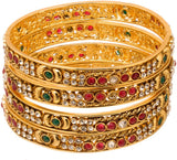 Voylla Alloy Crystal Yellow Gold Bangle