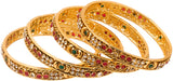 Voylla Alloy Crystal Yellow Gold Bangle