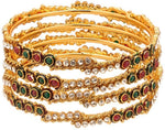Voylla Alloy Crystal Yellow Gold Bangle
