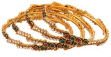 Voylla Alloy Crystal Yellow Gold Bangle