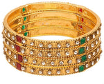 Voylla Alloy Crystal Yellow Gold Bangle