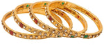 Voylla Alloy Crystal Yellow Gold Bangle