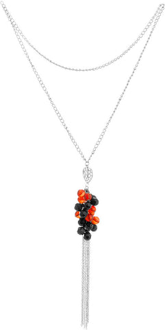 Voylla Artificial Beaded Plain Silver Plated Alloy Necklace