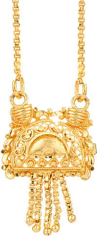 Voylla Artifictial Textured Yellow Gold Plated Alloy Necklace