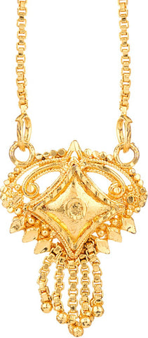 Voylla Artifictial Textured Yellow Gold Plated Alloy Necklace