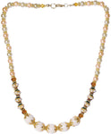 Voylla Artifictial Beaded Textured Pearl Yellow Gold Plated Alloy Necklace