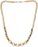Voylla Artifictial Beaded Textured Pearl Yellow Gold Plated Alloy Necklace