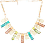 Voylla Artifictial Geometry Plain Crystal Yellow Gold Plated Alloy Necklace