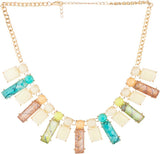 Voylla Artifictial Geometry Plain Crystal Yellow Gold Plated Alloy Necklace
