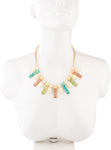 Voylla Artifictial Geometry Plain Crystal Yellow Gold Plated Alloy Necklace