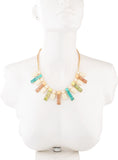 Voylla Artifictial Geometry Plain Crystal Yellow Gold Plated Alloy Necklace