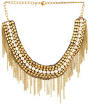 Voylla Artifictial Beaded Plain Pearl Yellow Gold Plated Alloy Necklace