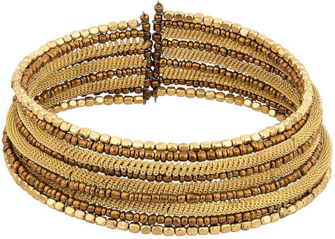 Voylla Artifictial Beaded Plain Yellow Gold Plated Alloy Necklace