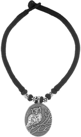 Voylla Artifictial Classic Oxidised Silver Plated Cotton Dori Necklace