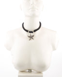 Voylla Artifictial Floral Oxidised Silver Plated Cotton Dori Necklace