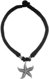 Voylla Artifictial Floral Oxidised Silver Plated Cotton Dori Necklace